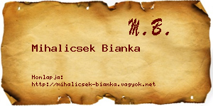 Mihalicsek Bianka névjegykártya